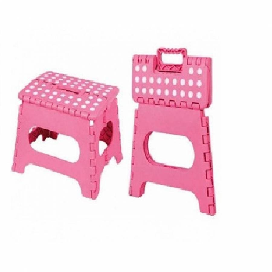 Scaunel Pliabil Klausstech, Pentru Copii Si Adulti, Tip Taburet, Se Monteaza Si Demonteaza Usor, Pelicula Antiaderenta, Maner De Transport, Destinat Pentru Aer Liber/gradina/casa/picnic, Roz