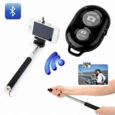 Selfie Stick Extensibil Muvit, Suport Telefon, Telecomanda Bluetooth, Violet
