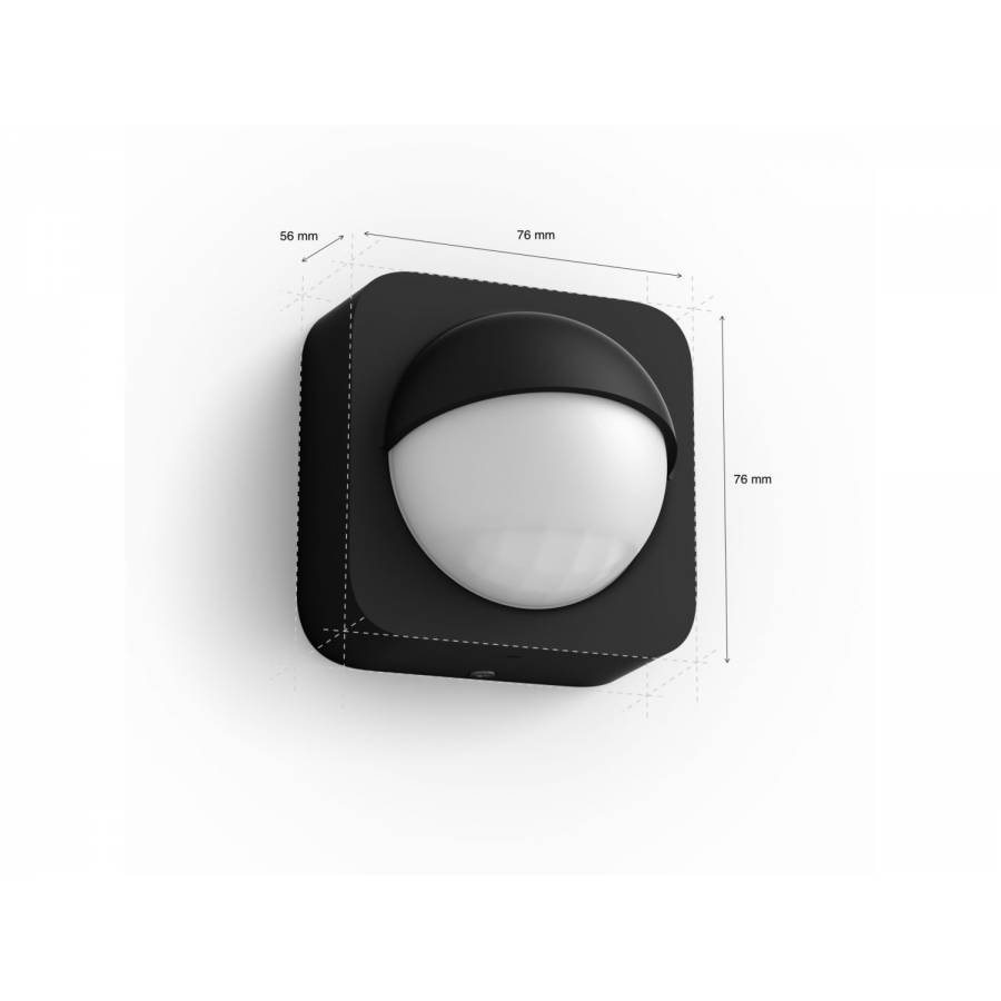 Senzor Philips Exterior Instalare Wireless, Material Plastic, Functionare Cu 2 X Aa, Protectie Ip54, Asistenti Vocali, Design Compact, Culoare Negru