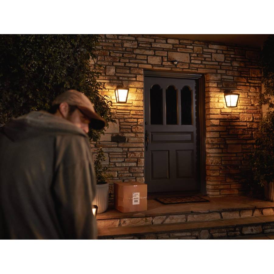 Senzor Philips Exterior Instalare Wireless, Material Plastic, Functionare Cu 2 X Aa, Protectie Ip54, Asistenti Vocali, Design Compact, Culoare Negru
