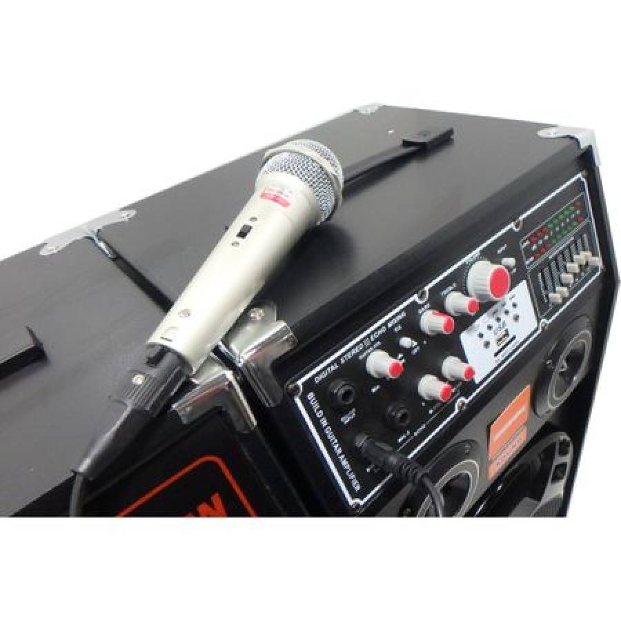 Set 2 Boxe Active Klausstech Profesionale Cu Amplificator, Multifunctional (inclusiv Karaoke) Cu Bluetooth, Port Usb (mp3), Intrare Aux, Card Sd , Port Usb , Radio Fm , Manere De Transport Pentru Ambele Boxe , Culoare Negru