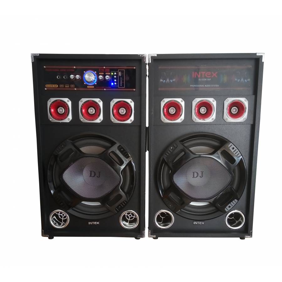 Set 2 Boxe Audio Active Intex Cu Conectori Usb , Sd Card , Functia Bluetooth , 2 Microfoane Wireless , Joc De Lumini , Telecomanda Inclusa , Culoare Negru , Aspect Placut