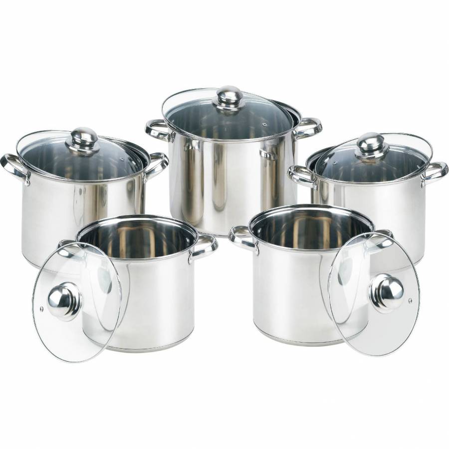 Set 5 Oale Cu Capac Din Sticla 4.3l, 5.7l, 7.2l , 9l ,11l, Grunberg