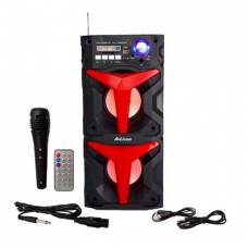 Set Boxa Bluetooth Portabila Ms-220 Bluetooth Cu Lumini, Usb, Micro Sd, Radio Fm, Aux, Albastru+cadou Casti In-ear Tip Earpods Cu Microfon Si Telecomanda Pentru Iphone, Ipad, Ipod, Android