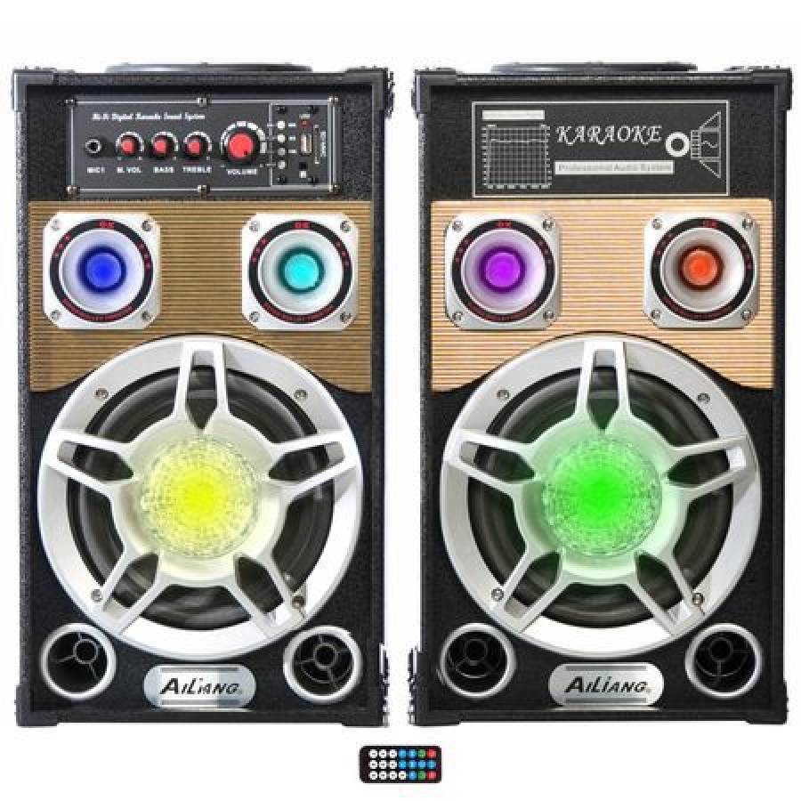 Set Boxe Active Ailiang, Putere 120w Rms, Karaoke, Interfata Usb, Conectivitate Bluetooth, Card Sd, Radio Fm, Joc Lumini, Telecomanda