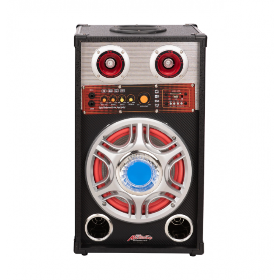 Set Boxe Audio Bluetooth, 160 W, Port Usb Si Tf Card, Reglare Echo, Treble, Volum/bass, 2 X Intrari Microfon, Design Modern, Negru/argintiu