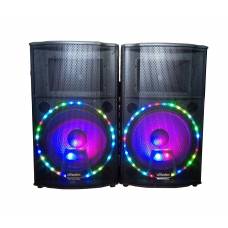 Set Boxe  Audio Cu Statie Vlliodor Nrs , Cu Bluetooth , Port Usb , Sd Card , Joc De Lumini Disco Party Pe  Woofere ,mixer Dj , 2 Microfoane Wireless Cu Afisarea Frecventei