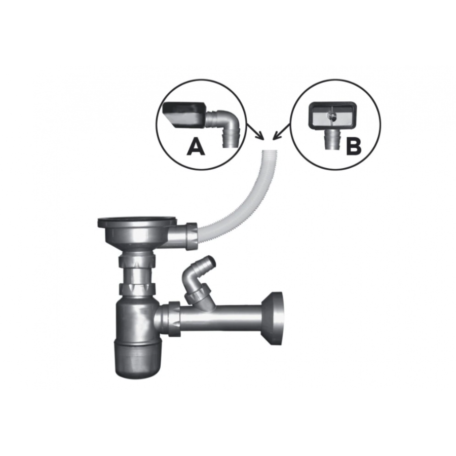 Set Chiuveta Klausstech De Bucatarie, Inox, Anticalcar, Cuva Pe Stanga, Dimensiuni 43.5x76 Cm, Grosime 0.6 Mm, Finisaj Texturat Si Racord Scurgere Cu Preaplin, Argintiu