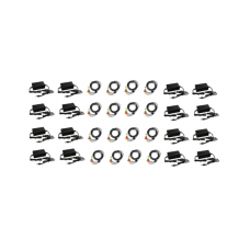 Set De 16 Kit-uri Cu Accesorii Pentru Sistemul De Supravegheat, Pentru 16 Camere, Alimentator 12v 2a, 16 Cabluri De Mufat Plug&play De 15m, Negru