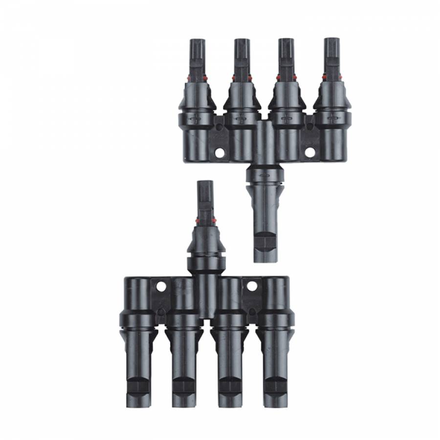 Set De 2 Adaptoare Solare, Klausstech, 4 Intrari, 1000v/dc, 30a, Ip67, -40℃~85℃, Ø4mm, Usor De Folosit, Usor De Instalat, Negru