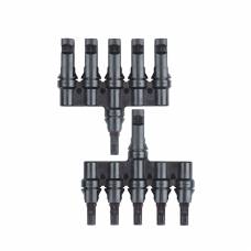 Set De 2 Adaptoare Solare, Klausstech, 5 Intrari, 1000v/dc, 30a, Ip67, -40℃~85℃, Ø4mm, Usor De Folosit, Usor De Instalat, Negru