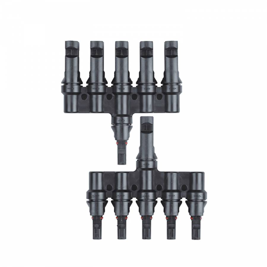 Set De 2 Adaptoare Solare, Klausstech, 5 Intrari, 1000v/dc, 30a, Ip67, -40℃~85℃, Ø4mm, Usor De Folosit, Usor De Instalat, Negru