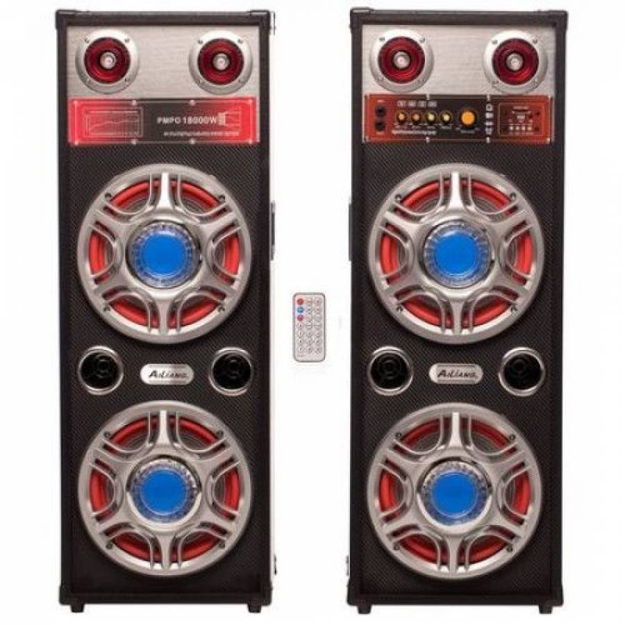 Set De 2 Boxe Audio Ailiang , Putere Rms 300 W ,pasiva Si Activa Cu Amplificator, Telecomanda Inclusa, Conectivitate Buetooth, Port Usb,  Incinta Lemn, Negru