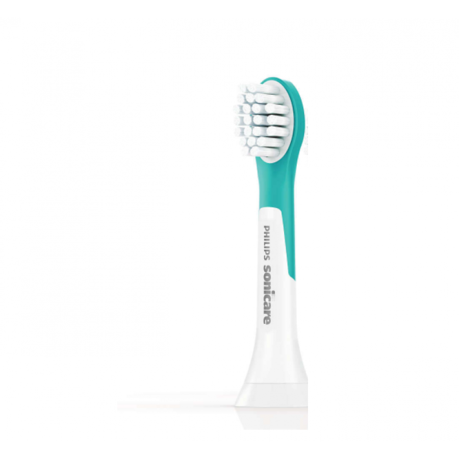 Set De 2 Capete Philips Sonicare Pentru Copii, Dimensiune Standard, Atasare Prin Clic, Healthywhite+, Rigiditate Perii Medie, Culoare Alb/verde