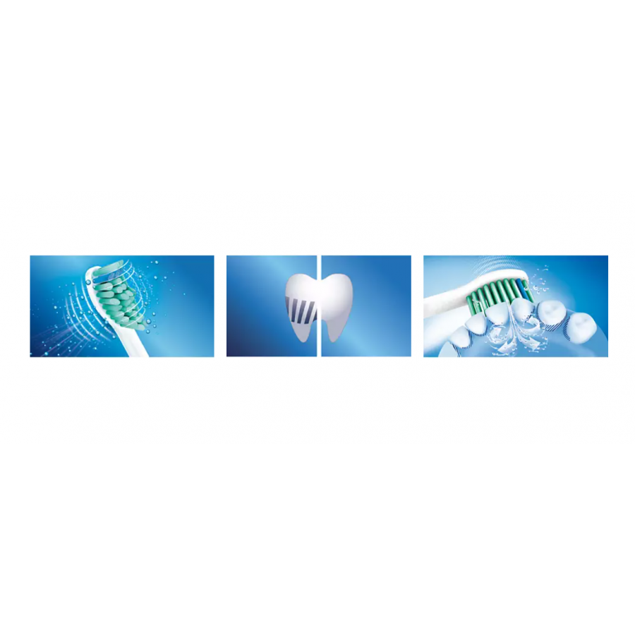 Set De 2 Capete Profesionale Standard Pentru Periuta Sonica Philips Sonicare Proresults,  Curatare Jur-imprejur, Atasare Printr-un Clic, Dimensiuni Standard, Culoare Alb