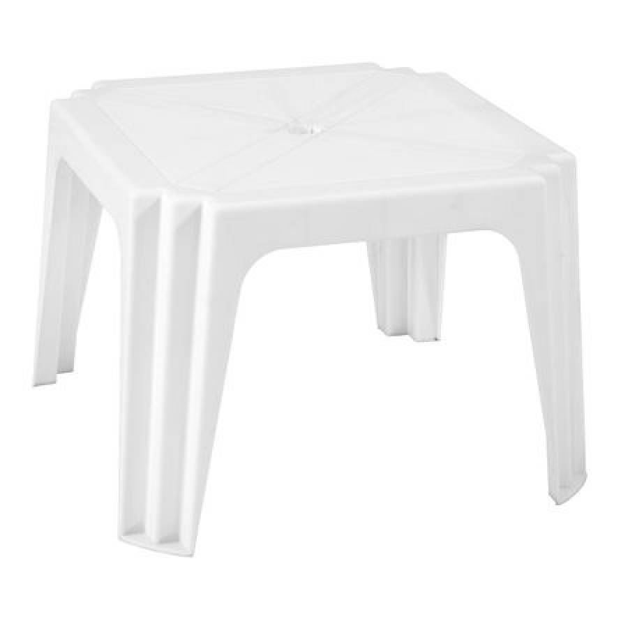 Set De 2 Sezlonguri Cu Masa Patrata Klausstech, Material Din Plastic, Masa Fixa, Functie Reglare Pozitie Sezlong, Rezistenta La Uv, Rezistente La Apa, Culoare Alb