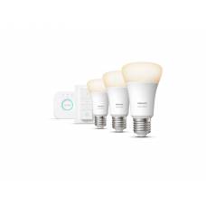 Set De 3 Becuri Smart Led E27, Consola Inclusa Cu Lumina Alba Calda, 2700k, 220v-240v, 25.000 Ore, 806 Lm, 9w, Bluetooth Si Zigbee, Alb