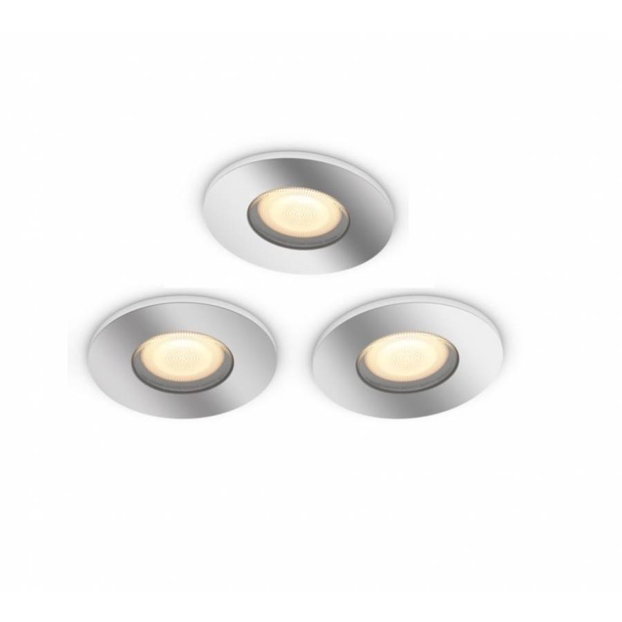 Set De 3 Spoturi Philips Cu Bec Led Gu10, Lumina Alba, Control Bluetooth Prin Aplicatie, Stil Functional, 1050 Lm, 15000 Ore, 5.5 W, Alb