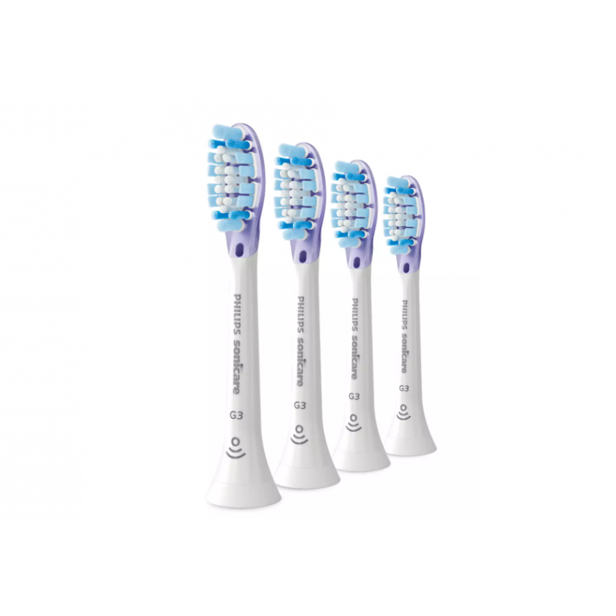 Set De 4 Capete Philips Compacte Pentru Periuta De Dinti Sonica Electrica, Dimensiune Standard, Atasare Prin Clic, Sincronizare Mod Brushsync, Culoare Alb