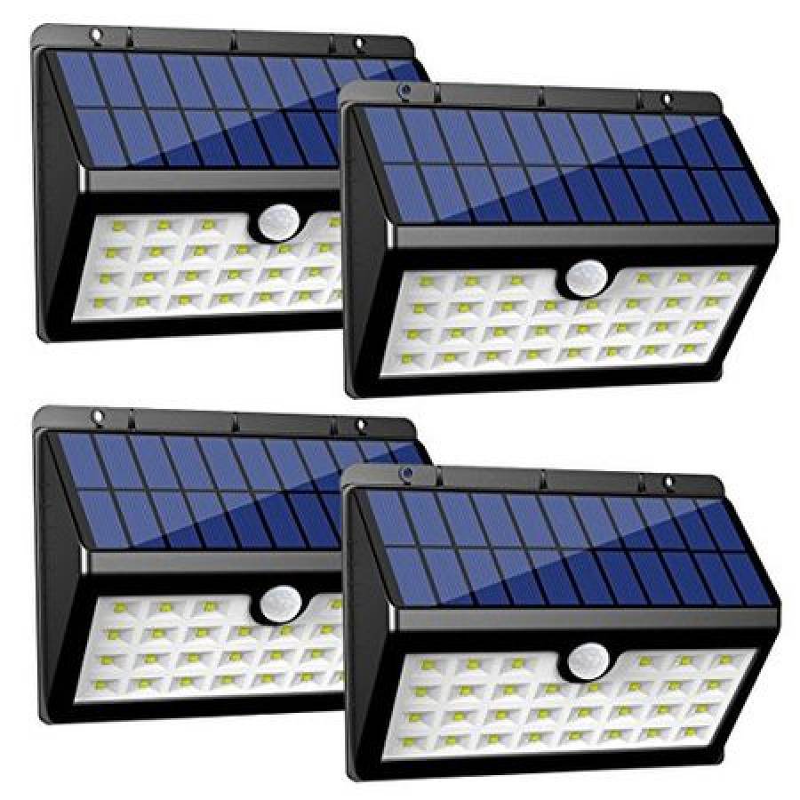 Set De 4 Lampi KlaussTech Solare De Perete Cu 20 Led-uri Puternice Si Senzor De Miscare