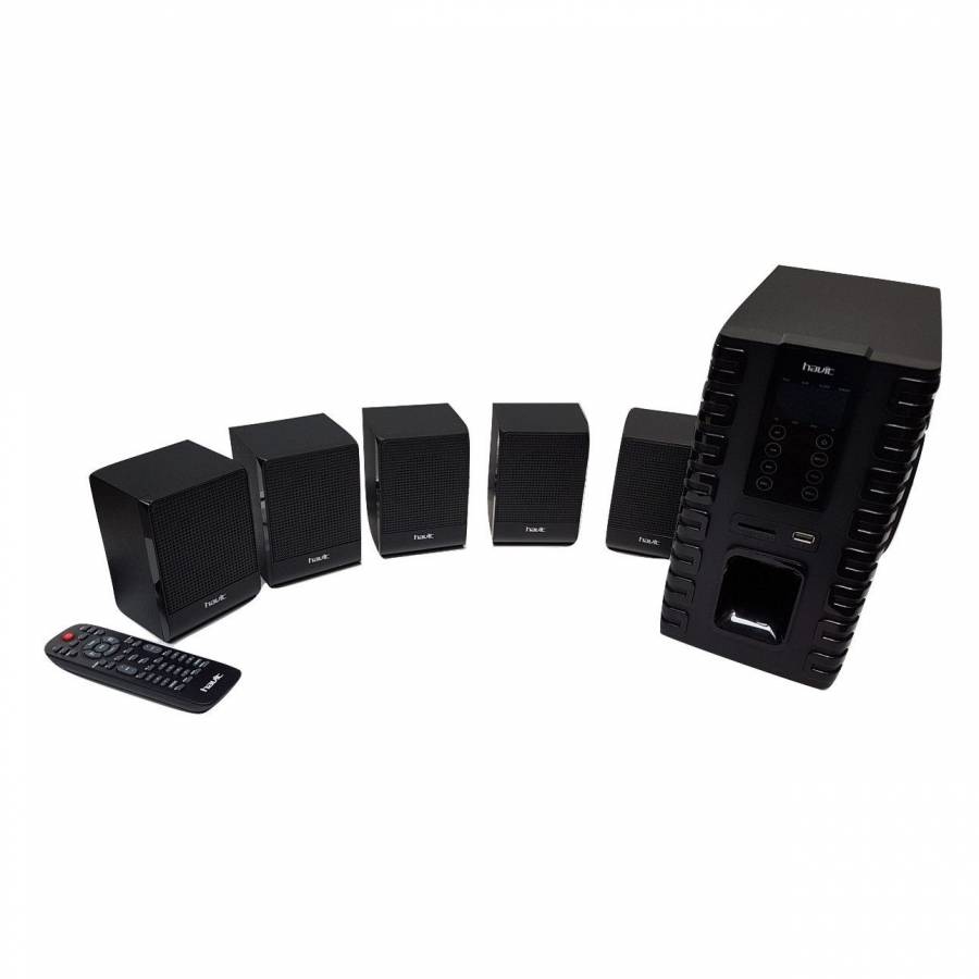 Set De 6 Boxe Audio Havit 5.1 + Dvd Player , Putere Rms 60 W , Impedanta 4 Ohmi , Cititor De Carduri Sd Si Interfata Usb , Telecomanda Inclusa