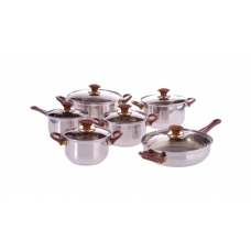 Set De 6 Oale Cu 6 Capace, Inox, Baza In 3 Straturi, Dimensiuni 16*9,5cm/16*9,5cm/18*10,5cm/20*11,5cm/24*13,5cm/24*6,5cm, Usor De Folosit, Argintiu