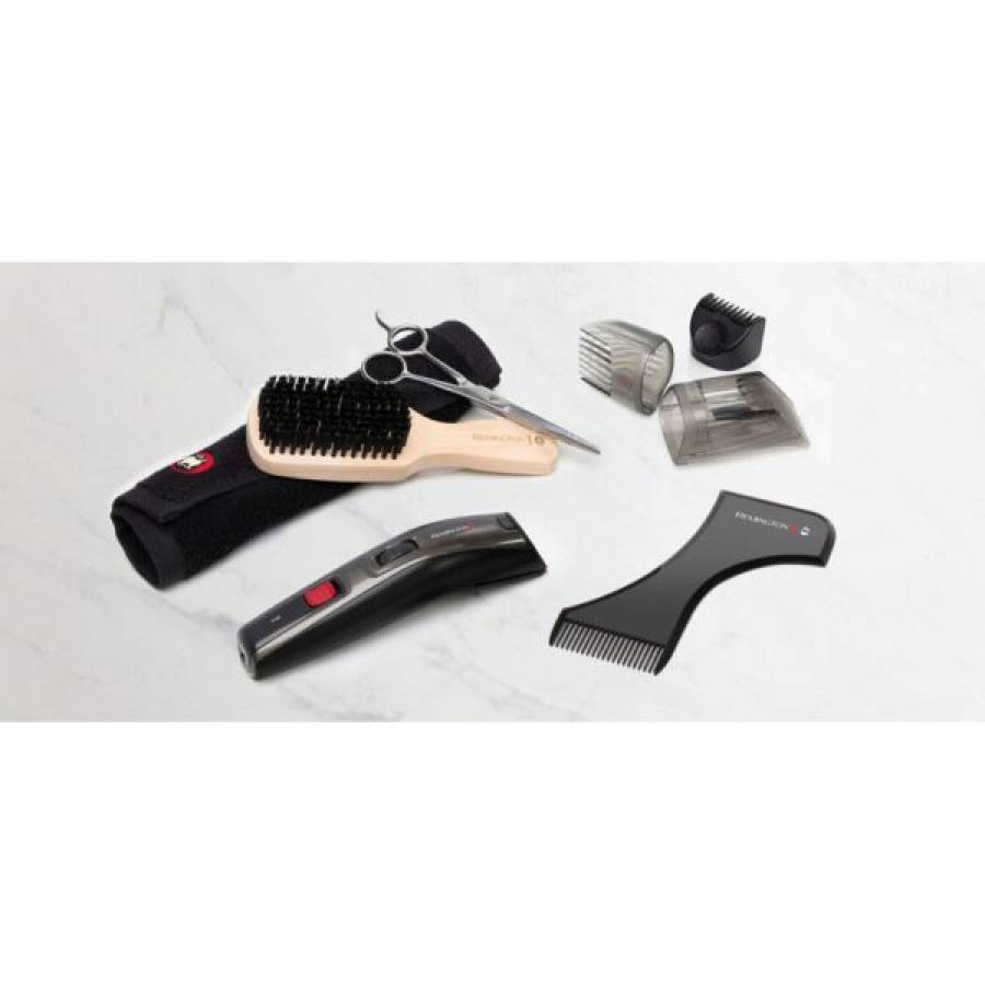 Set De Tuns Barba Remington Crafter, Pieptan Ajustabil Xl, Pieptan Ajustabil Pentru Lungimi Mici, Prosop De Barba, Pelerina De Tuns,foarfeca Din Otel