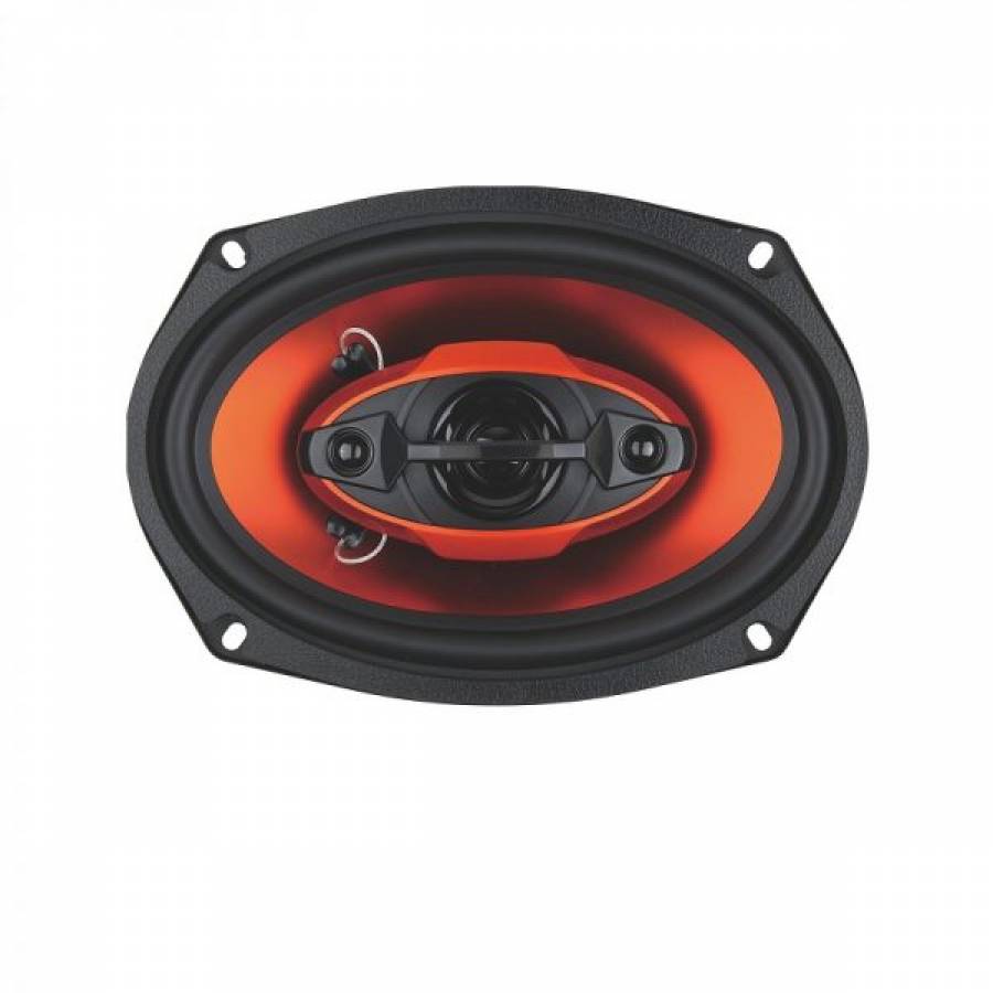 Set Difuzoare Coaxiale Auto Pe 3 Cai, Putere 150w, Sensibilitate 89 Db, 65 - 20 Khz, Moderne, 4 Ohmi, Negru/portocaliu