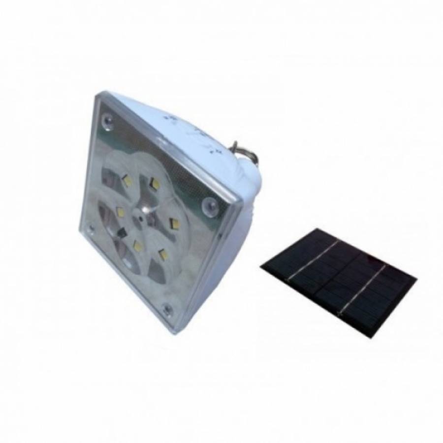 Set Lampa Solara Cu Panou De Reincarcare Inclus, Telecomanda Inclusa, 6 Led-uri, 3 Nivele De Ajustare, Design Compact, Culoare Alb