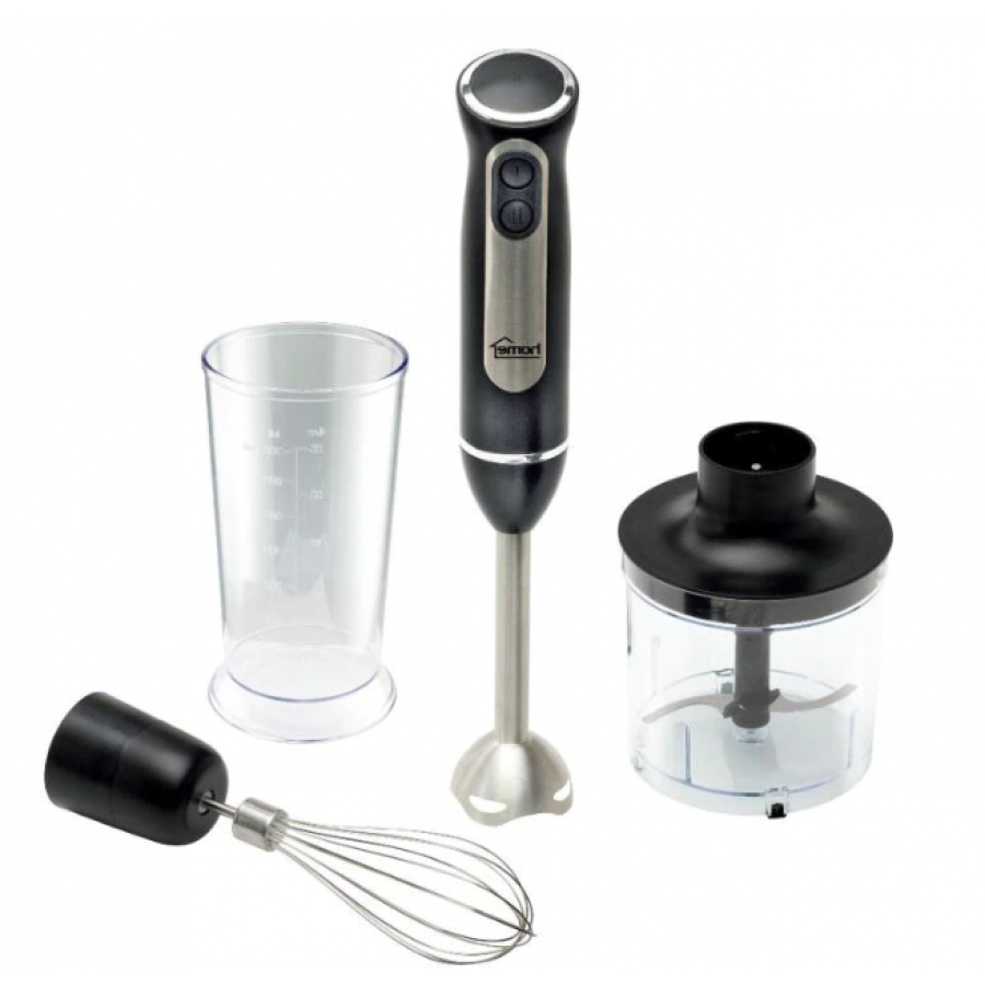 Set Mixer Profesional Cu Putere 600 W, Tip Vertical, 2 Trepte De Viteza, Maner Ergonomic, Curatare Usoara, Cutite Din Otel Inoxidabil, Design Modern, Culoare Negru