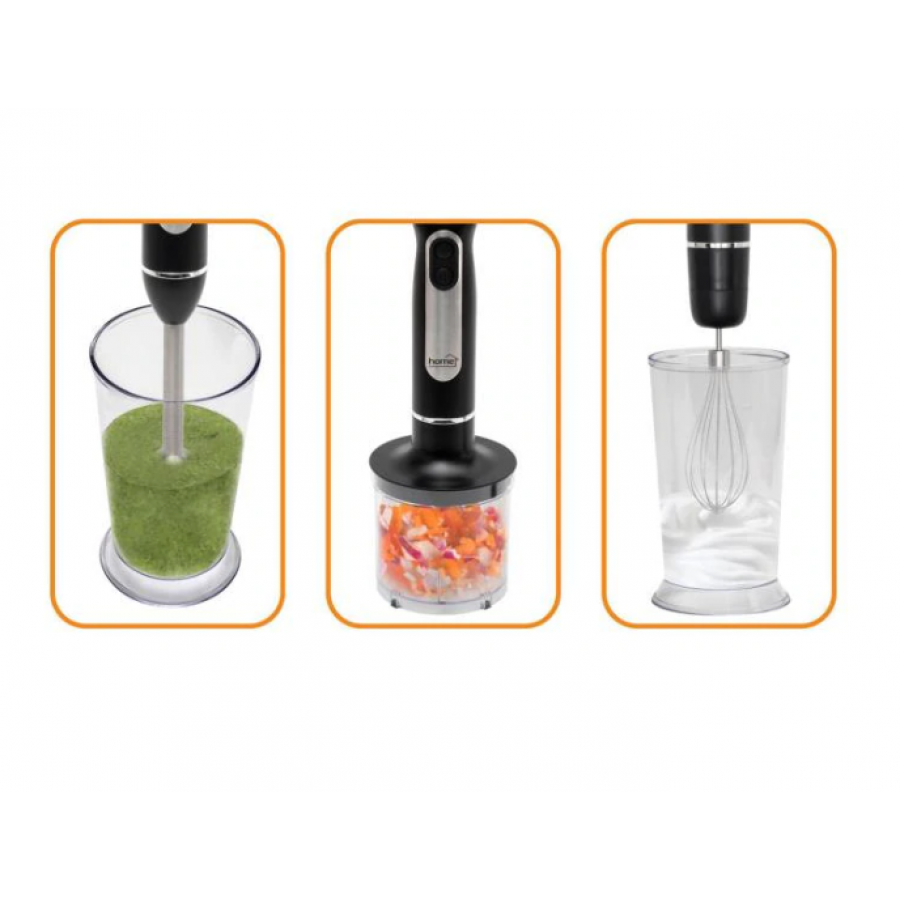 Set Mixer Profesional Cu Putere 600 W, Tip Vertical, 2 Trepte De Viteza, Maner Ergonomic, Curatare Usoara, Cutite Din Otel Inoxidabil, Design Modern, Culoare Negru