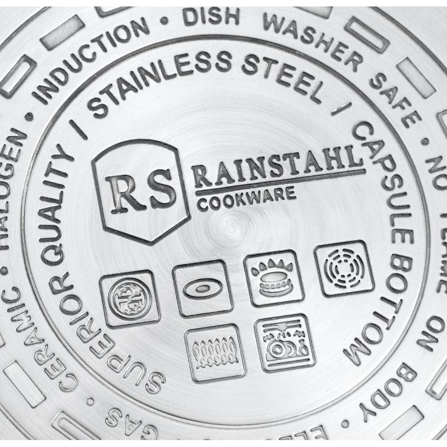 Set Oale Din Inox Rainstahl, 6 Piese, Otel Inoxidabil, 5 Straturi, Design Modern, Argintiu