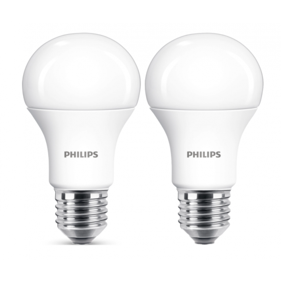 Set Profesional 2 Becuri Led Philips Soclu E27, Putere 12.5 W, Flux 1521 Lm, Lumina Neutra 4000 K, Design Modern Si Ergonomic, A+, Culoare Alb