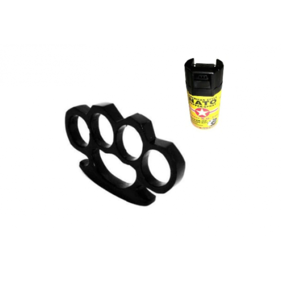 Set Pumnal Tip Box Si Spray Nato Klausstech, Pumnal De 0.5 Cm Grosime, Spray Cu Jet Disperasat, Iritant Lacrimogen, Negru