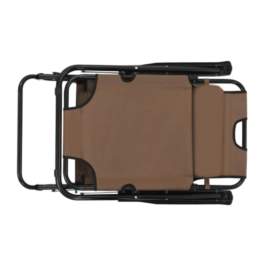 Set Sezlonguri Cu Suport Picioare, Pliabile, Perna, Dimensiune 175 X 61 X 87 Cm, Tesatura, 2 Pozitii, Design Modern, Culoare Maro