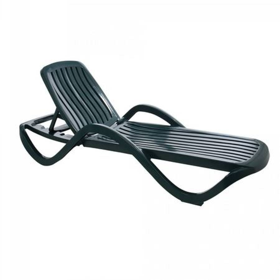 Sezlong Multifunctional KlaussTech Pentru Plaja Sau Piscina, Structura Din Plastic, Rezistenta La Uv, Ajustare A Spatarului, Rezistent La Umezeala, Design Confortabil, 191x70.5x40 cm, Culoare Verde