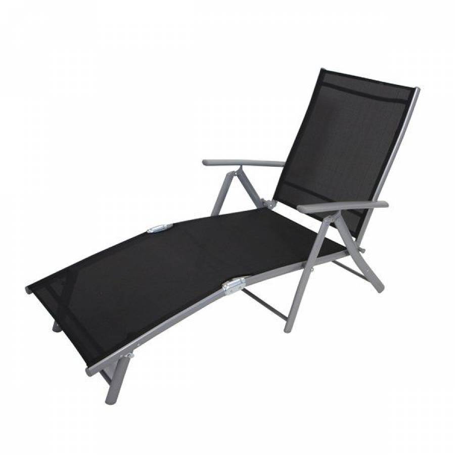 Sezlong Pliabil Klausstech, Spatar Ajustabil, Material Textil, Cadru Metalic, Spatar Reglabil, Ergonomic, Negru