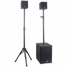 Sistem Audio Profesional Bst Sonorizare Cu Subwoofer 10 Inch , Plus 2 Sateliti 4 Inch Cu Suporti , Putere 600 W Total , Culoare Negru , Design Negru