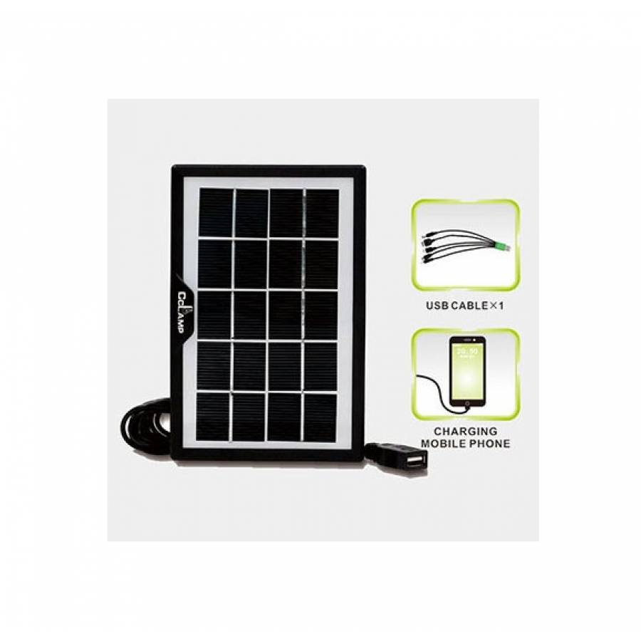 Sistem Camping Cu Incarcare Solara, Panou Solar Inclus, 2 X Becuri, Putere 3.5 W, Autonomie 10-30 H, Design Ergonomic Si Compact, Negru