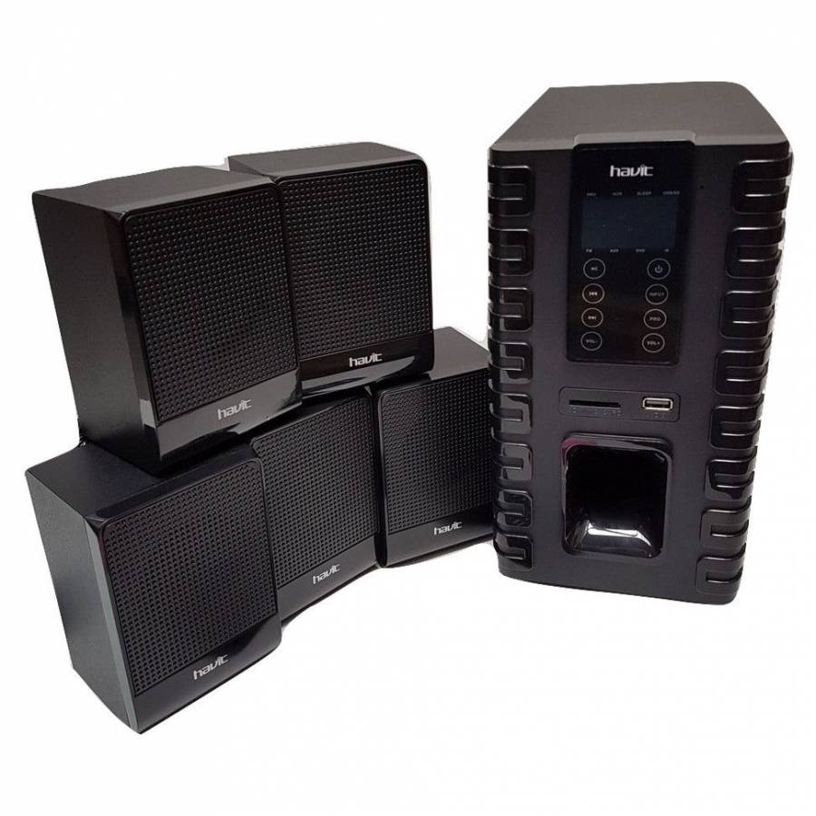 Sistem De 6 Boxe Audio Havit 5.1 + Dvd Player , Putere Rms 60 W , Impedanta 4 Ohmi , Cititor De Carduri Sd Si Interfata Usb , Telecomanda Inclusa