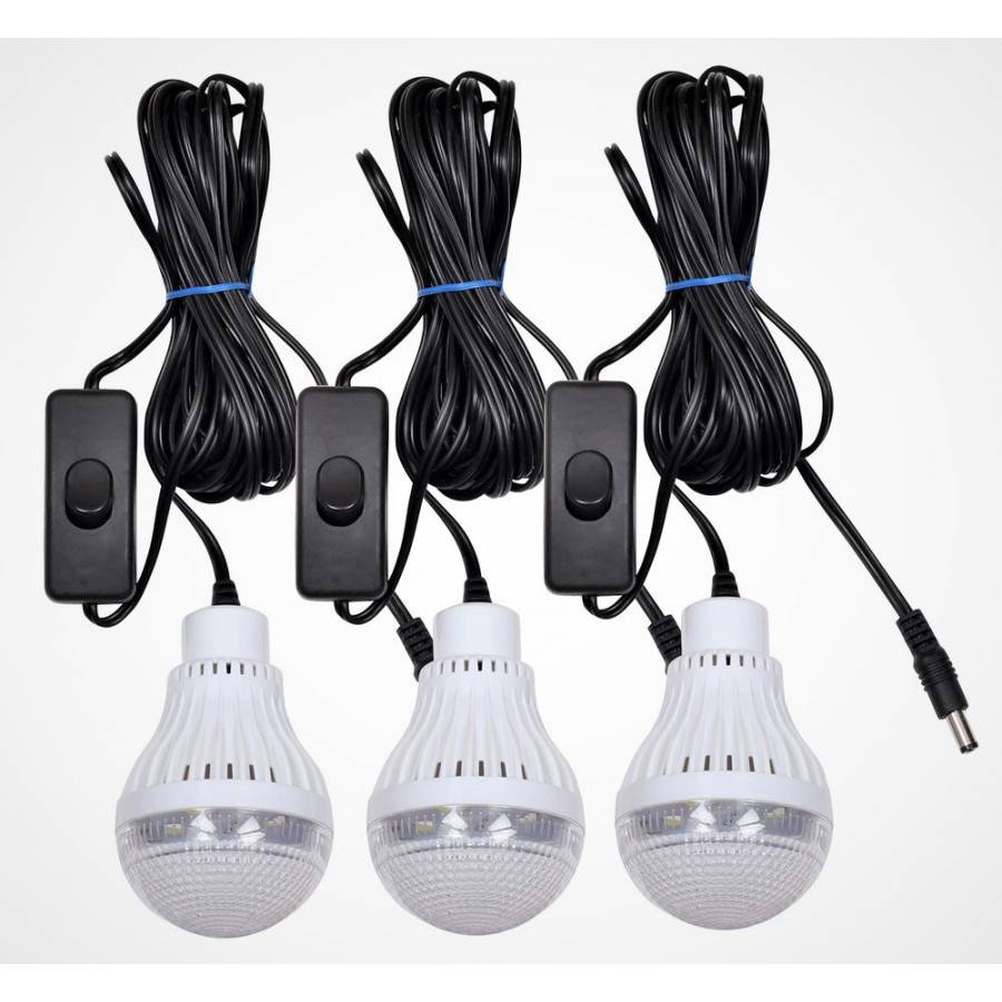 Sistem Fotovoltaic Cu Panou Solar, 3 Becuri, Iesire Usb, Acumulator Incorporat, 100w, Alimentare 220 V, Rezistent, Albastru