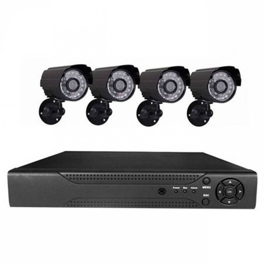 Sistem Supraveghere Cctv Kit Dvr 4 Camere Exterior/interior, 1 Hdmi,negru