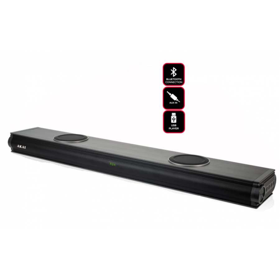 Soundbar 2.2 Cu Subwoofer, Functie Bluetooth 5.0, 100w, Aux, Usb Slot, Telecomanda, Impedanta 4 Ohmi, 73 Db, Subtire, Negru