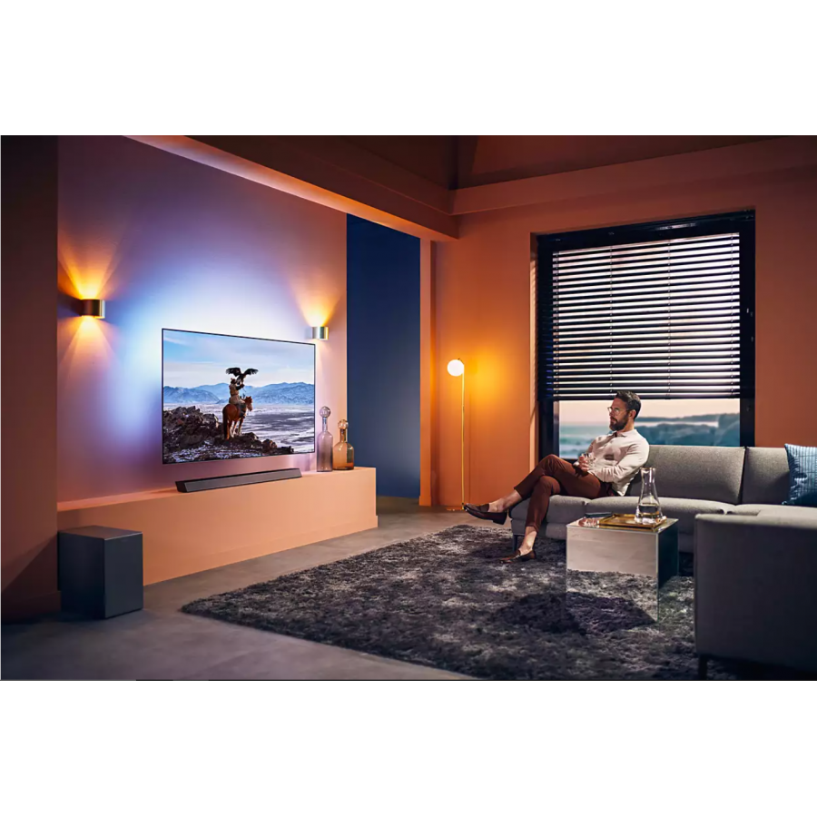 Soundbar Philips 3.1.2 Cu Subwoofer Wireless, Tehnologie Dolby Atmos, 600 W, Compatibil Cu Dts Play-fi, Asistenti Vocali, Woofer 8, Negru