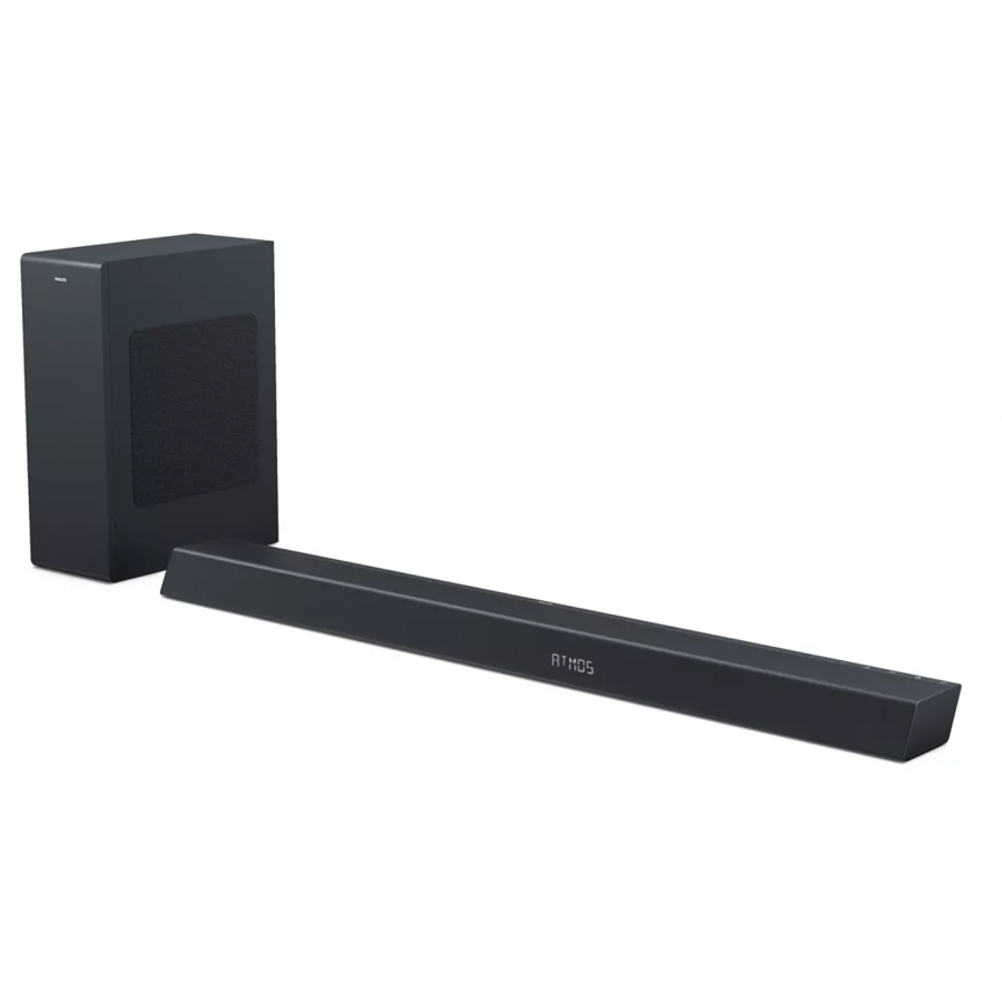 Soundbar Philips 3.1 Cu Subwoofer Wireless Si Compatibila Cu Dts Play-fi, 1 Woofer De 6,5, 300 W Rms, Dolby Atmos, Google Asistant/alexa, Negru