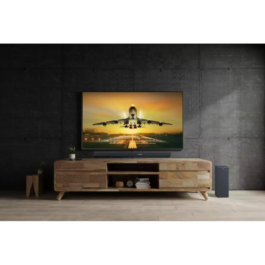 Soundbar Philips 3.1 Cu Subwoofer Wireless Si Compatibila Cu Dts Play-fi, 1 Woofer De 6,5, 300 W Rms, Dolby Atmos, Google Asistant/alexa, Negru