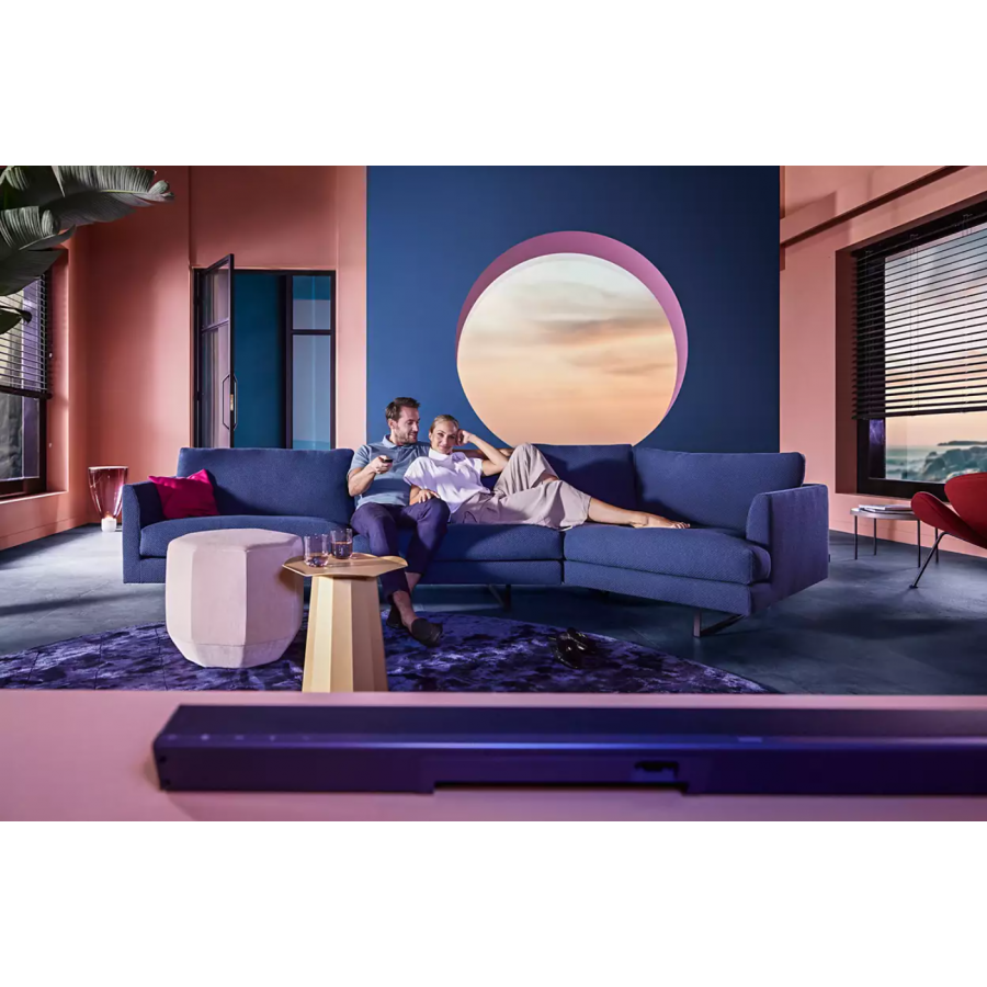 Soundbar Philips 3.1 Cu Subwoofer Wireless Si Compatibila Cu Dts Play-fi, 1 Woofer De 6,5, 300 W Rms, Dolby Atmos, Google Asistant/alexa, Negru