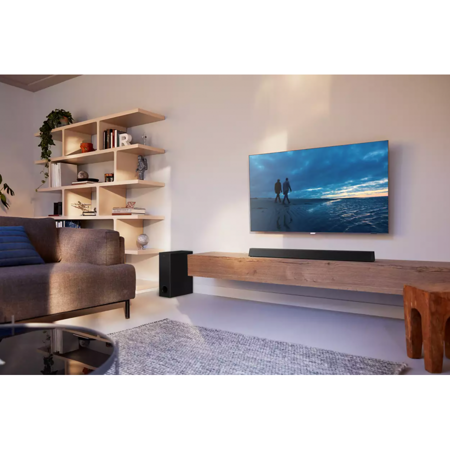 Soundbar Philips Cu Tehnologie Audio Dolby Digital, Putere 300 W, Subwoofer Wireless 3.1 Ch, 1 X Hdmi Arc, Subwoofer Wireless, Easylink, Telecomanda, Negru