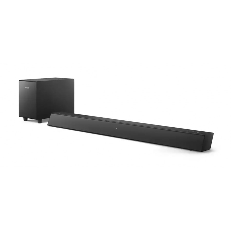 Soundbar Profesional Philips Cu Subwoofer Wireless 2.1 Ch, Intrare Hdmi Arc, Conectviitate Bluetooth, Subwoofer 40 W, Difuzoare 70 W, Montare Pe Perete, Negru