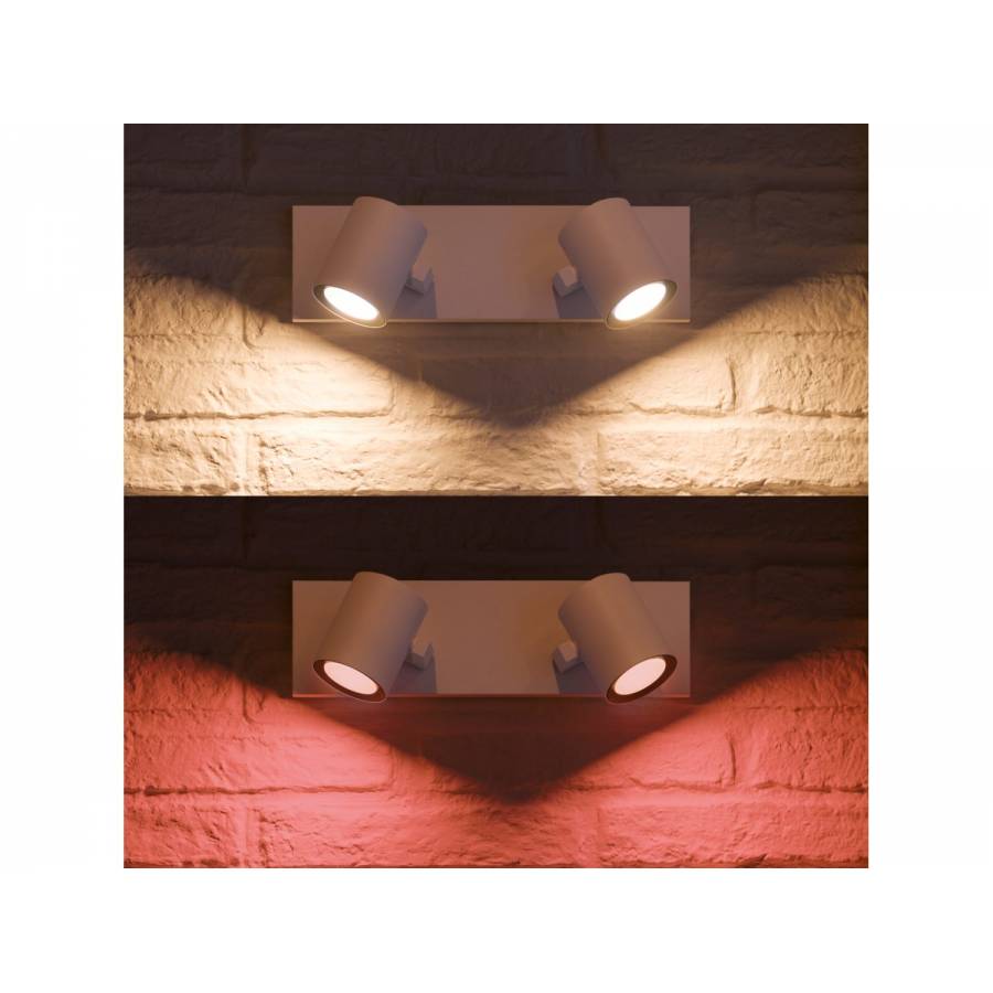 Spot Bec Led Gu10 Luminos, Design Dublu, Philips, Compatibilitate Bridge/bluetooth, Metal, Contemporan, 700 Lm, 15000 Ore, Ip20, Alb